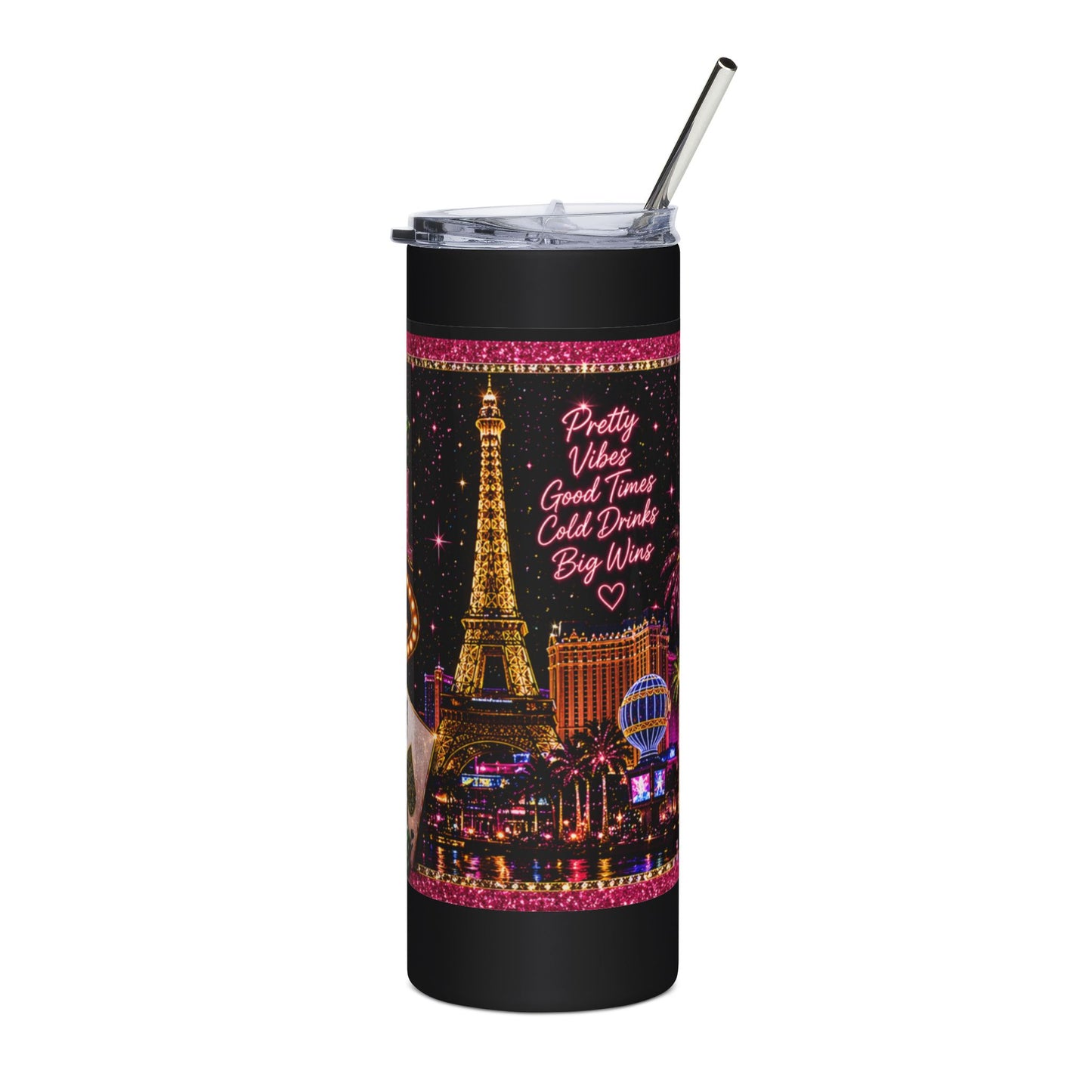 Pretty Girl Vegas 20oz Tumbler – Luxury Casino Glam Stainless Steel Travel Mug | Vegas Girls Trip Drinkware | Gifts for Women