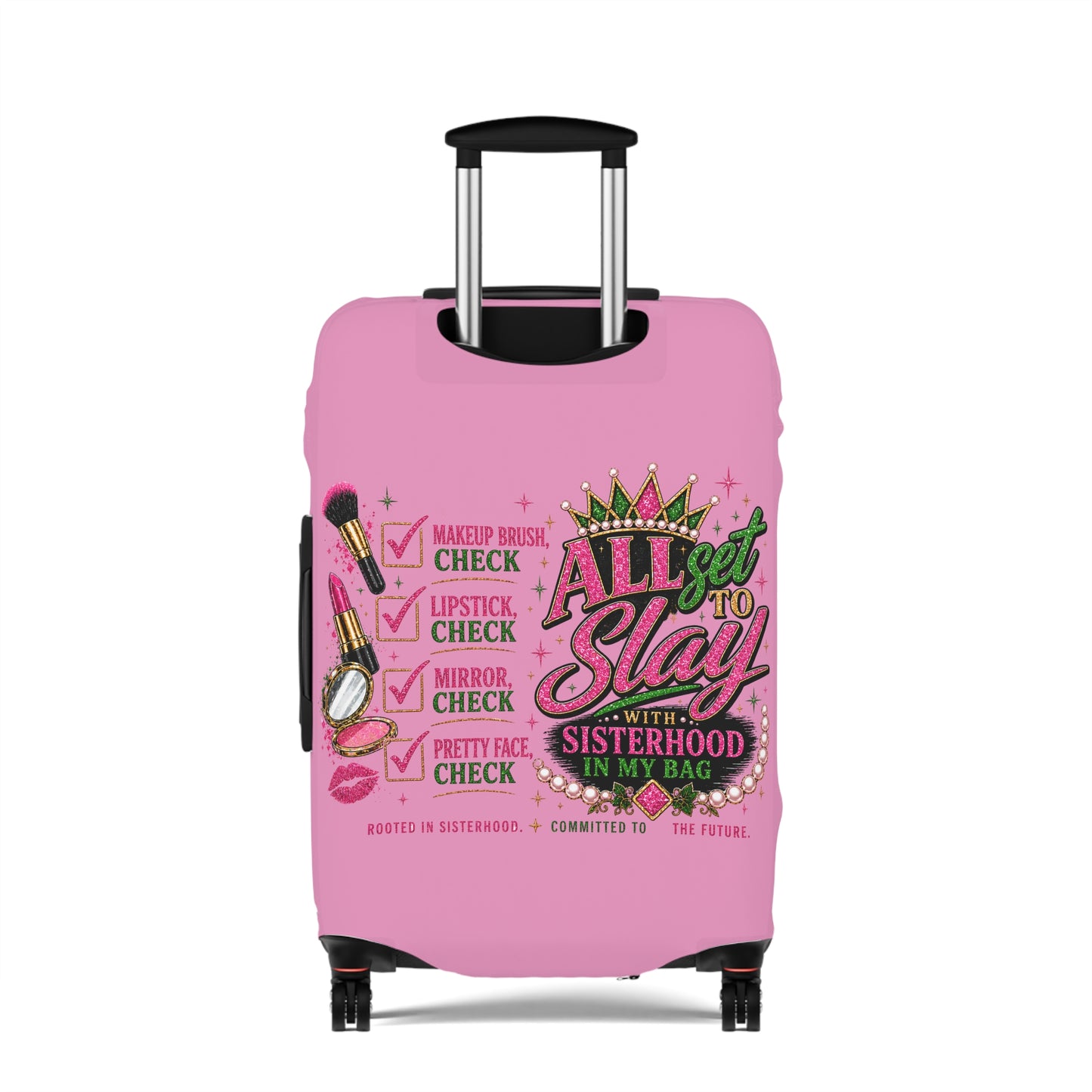 Pretty Girl Suitcase Cover – Pink Travel Luggage Cover, Girls Trip Essentials, Protective Stretch Luggage Cover for Women