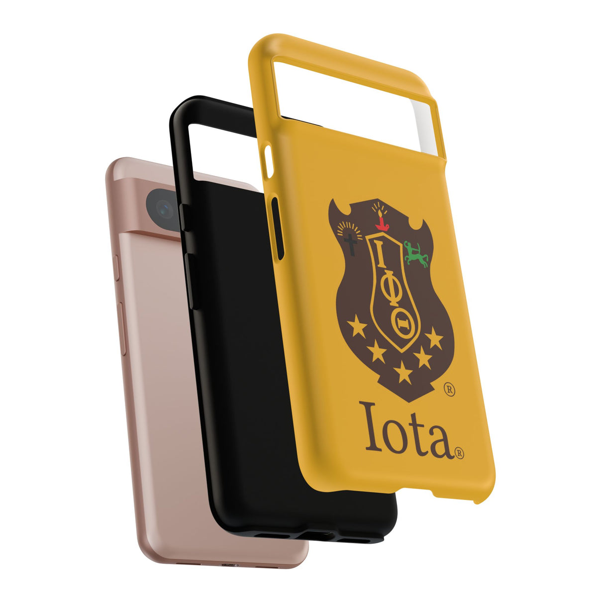 Iota Sorority Shield Phone Case — Greek Letter Tough Case (Yellow)
