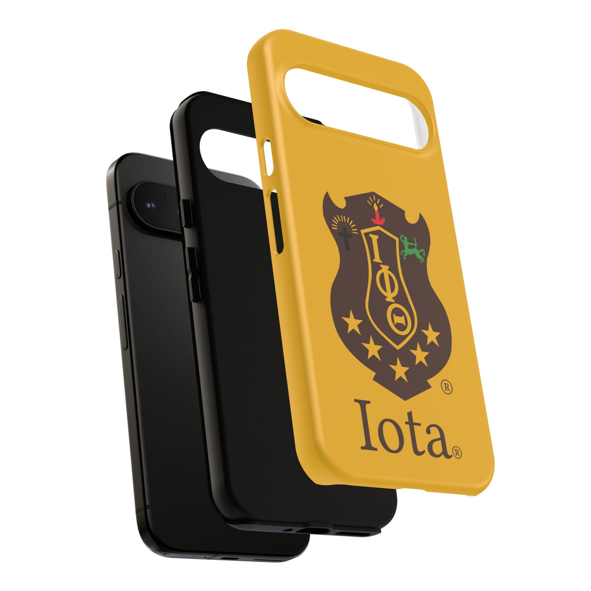 Iota Sorority Shield Phone Case — Greek Letter Tough Case (Yellow)