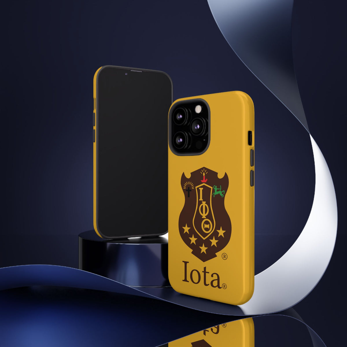 Iota Sorority Shield Phone Case — Greek Letter Tough Case (Yellow)