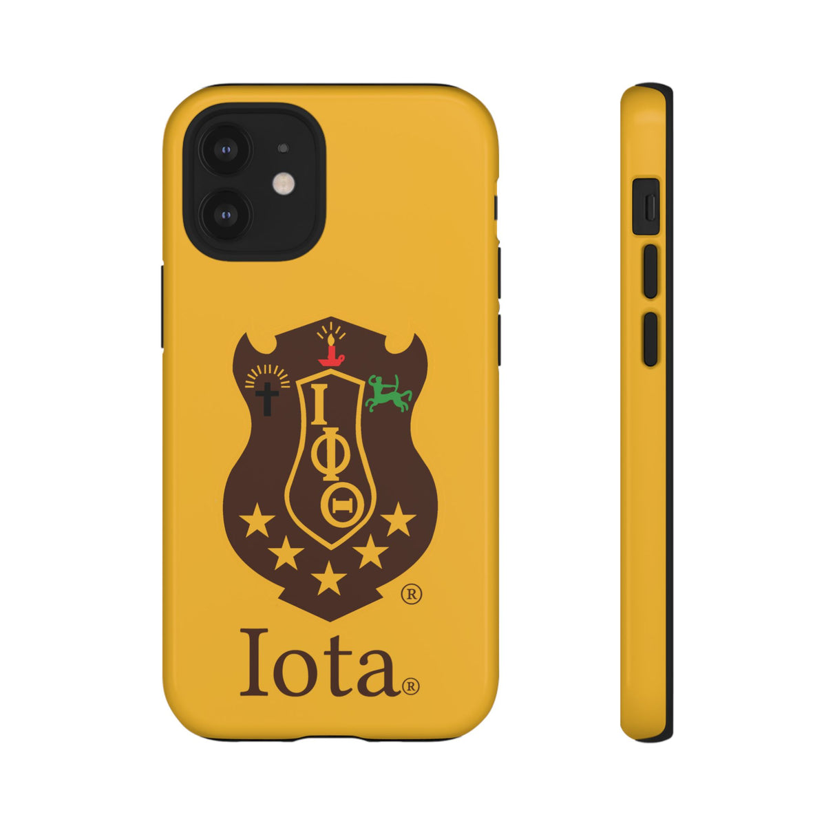 Iota Sorority Shield Phone Case — Greek Letter Tough Case (Yellow)