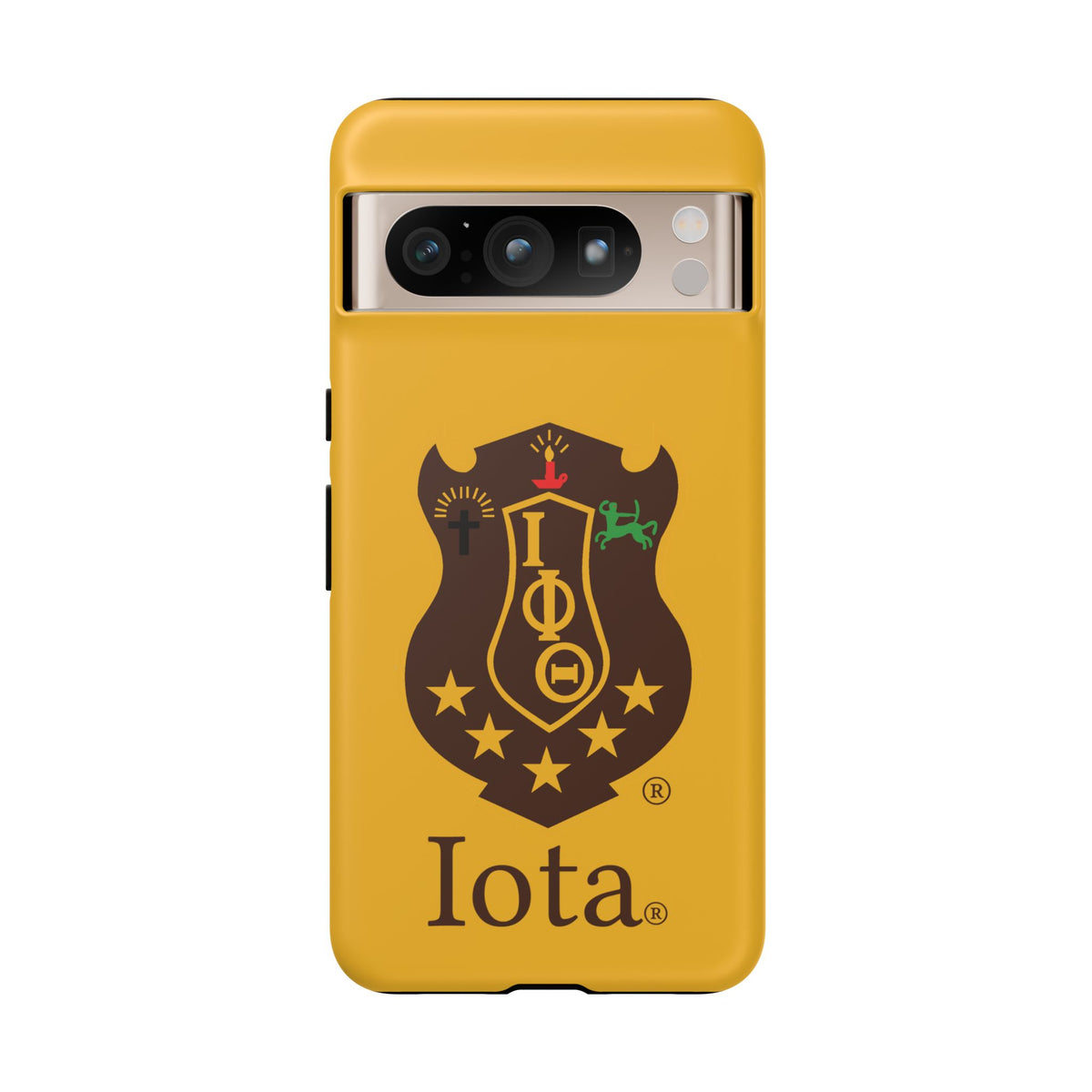 Iota Sorority Shield Phone Case — Greek Letter Tough Case (Yellow)