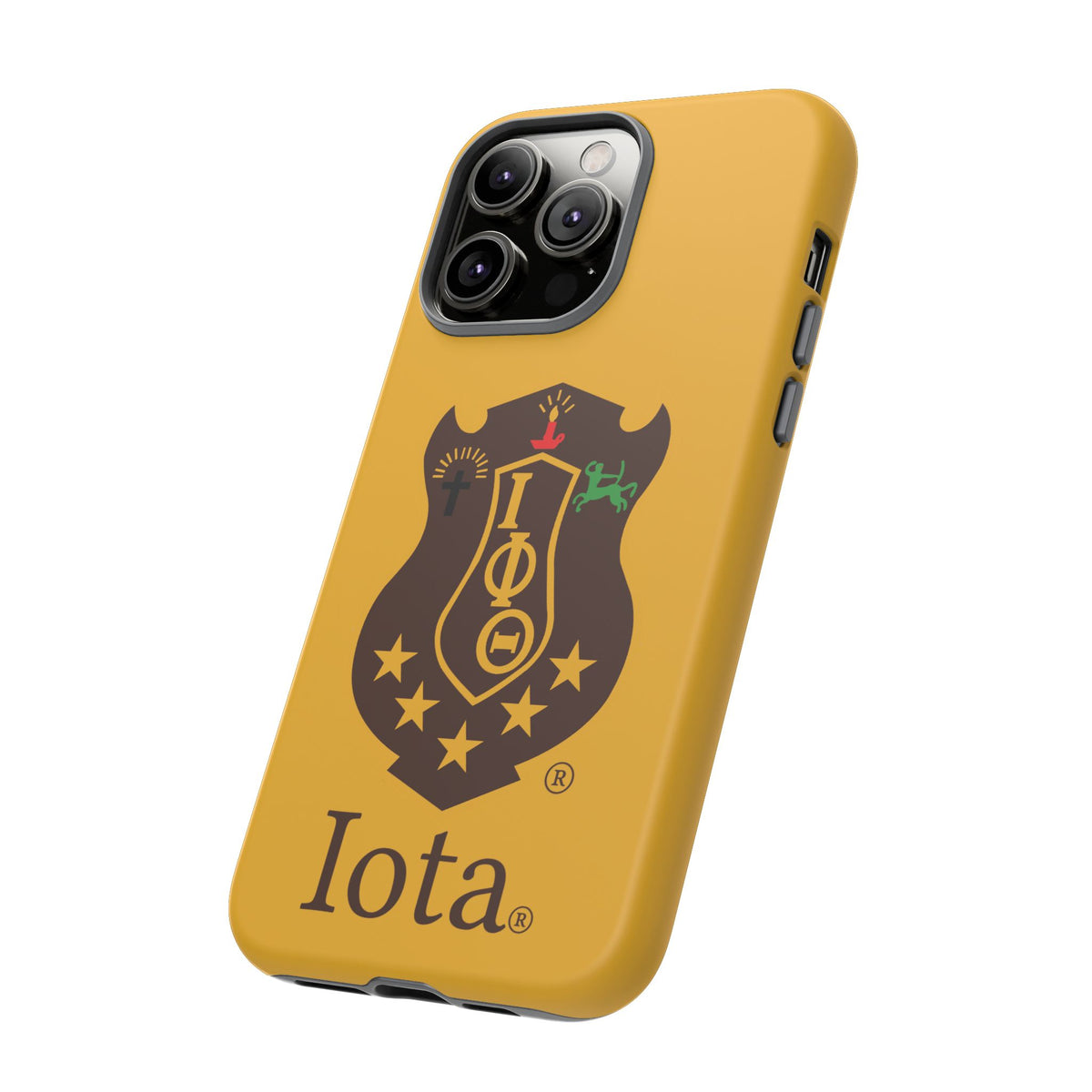 Iota Sorority Shield Phone Case — Greek Letter Tough Case (Yellow)