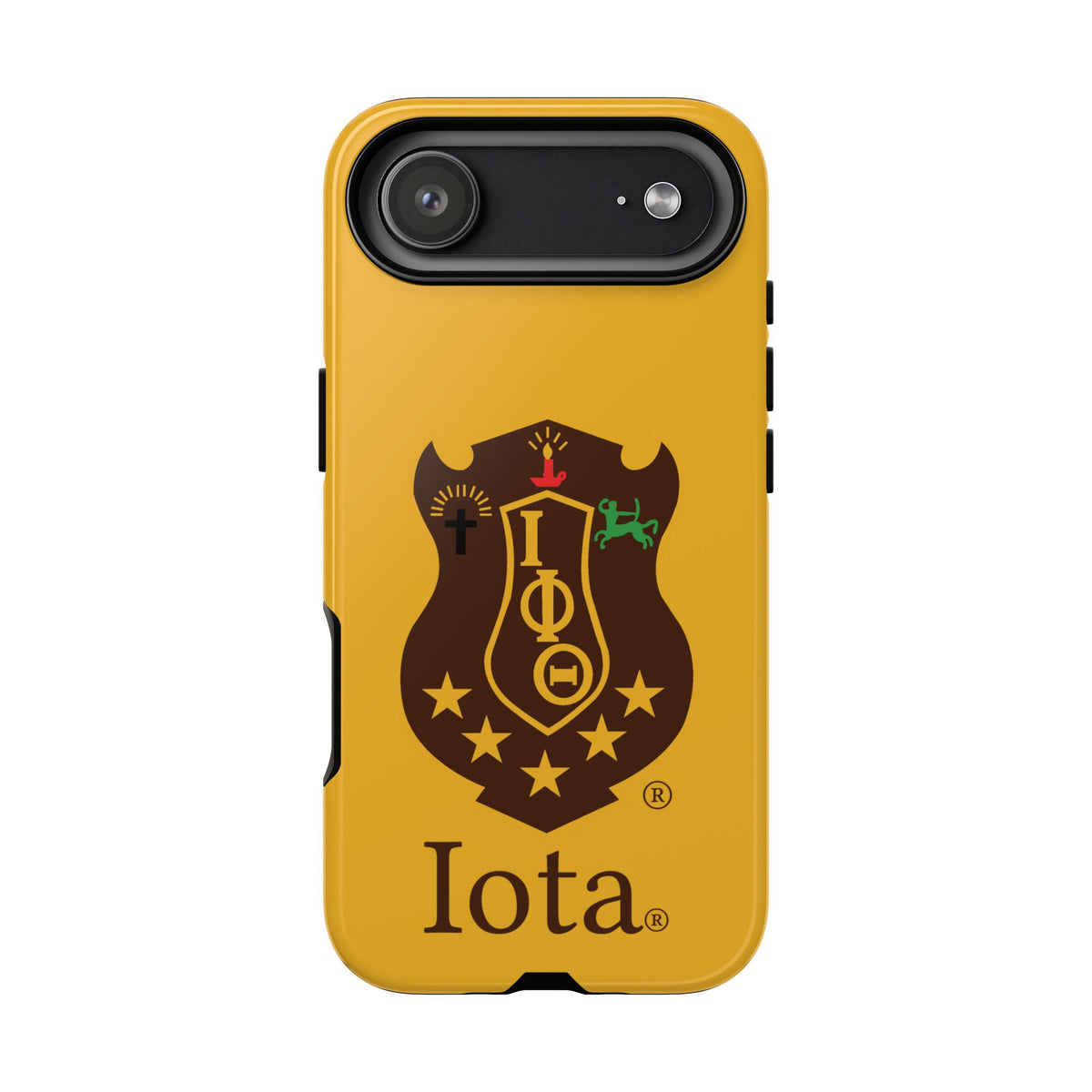 Iota Sorority Shield Phone Case — Greek Letter Tough Case (Yellow)