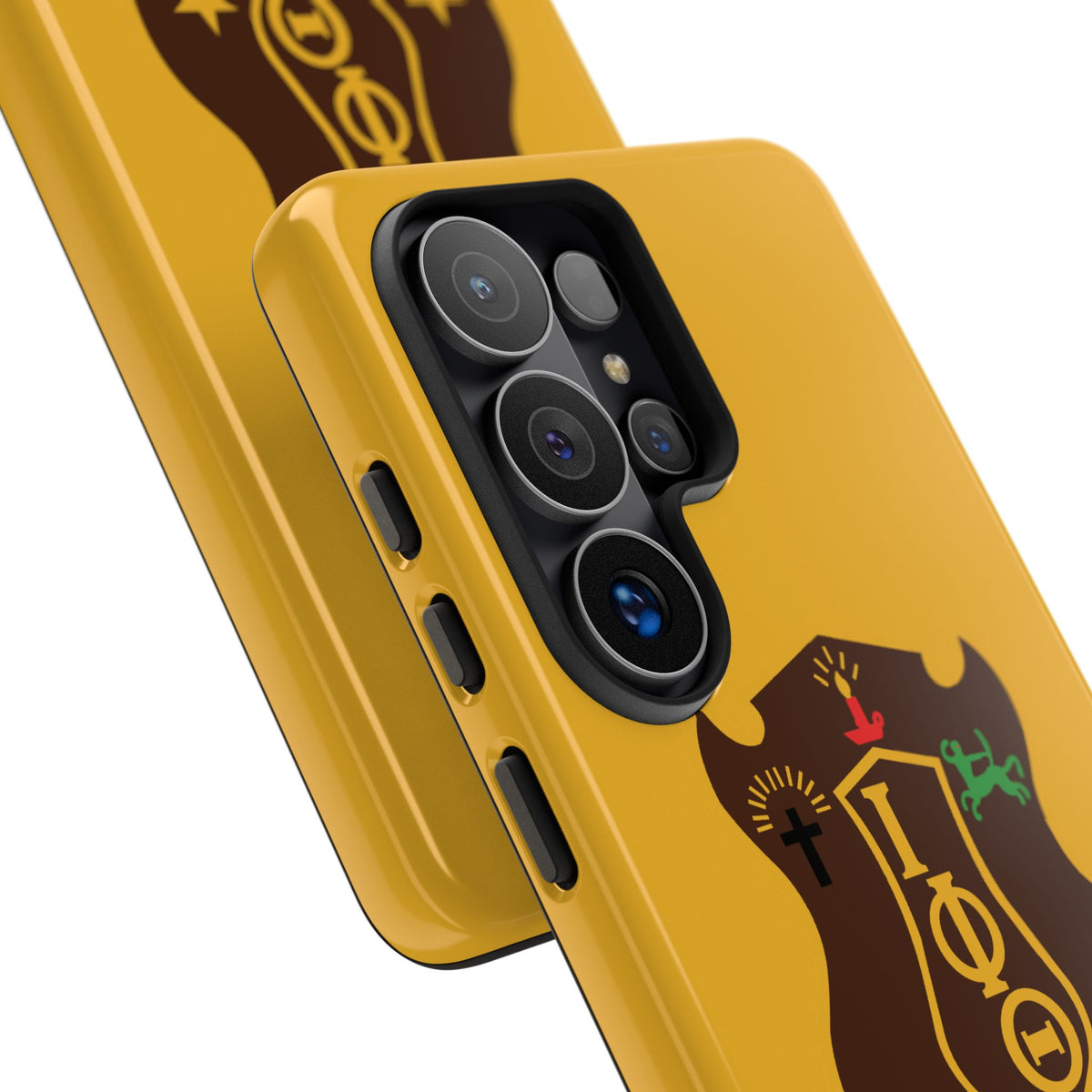 Iota Sorority Shield Phone Case — Greek Letter Tough Case (Yellow)