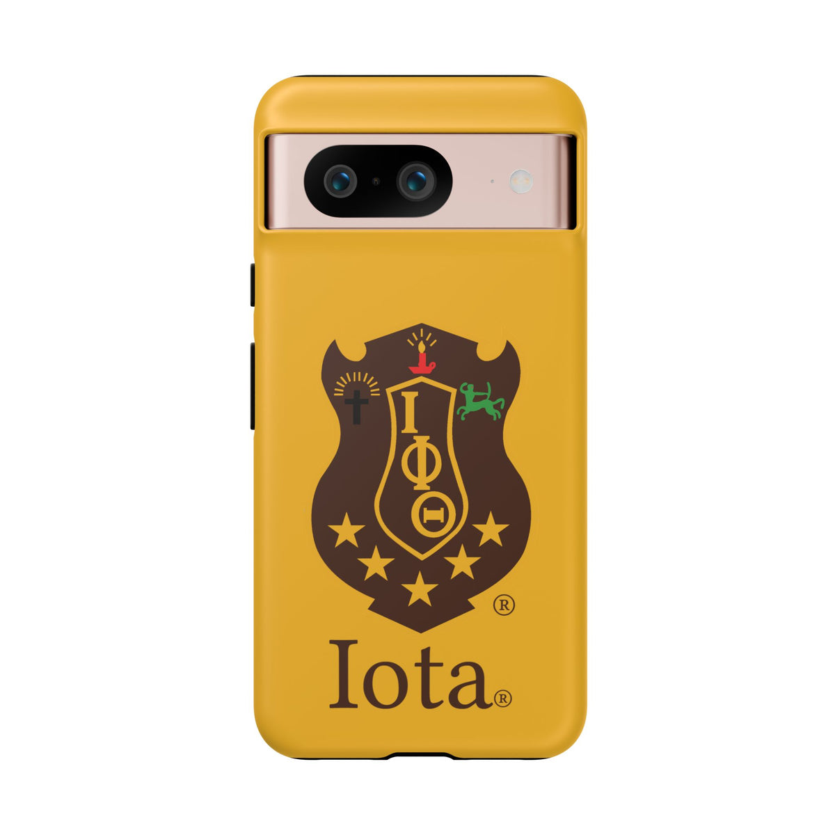 Iota Sorority Shield Phone Case — Greek Letter Tough Case (Yellow)