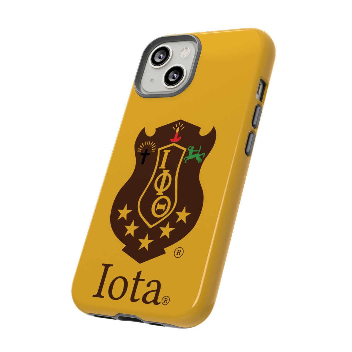 Iota Sorority Shield Phone Case — Greek Letter Tough Case (Yellow)
