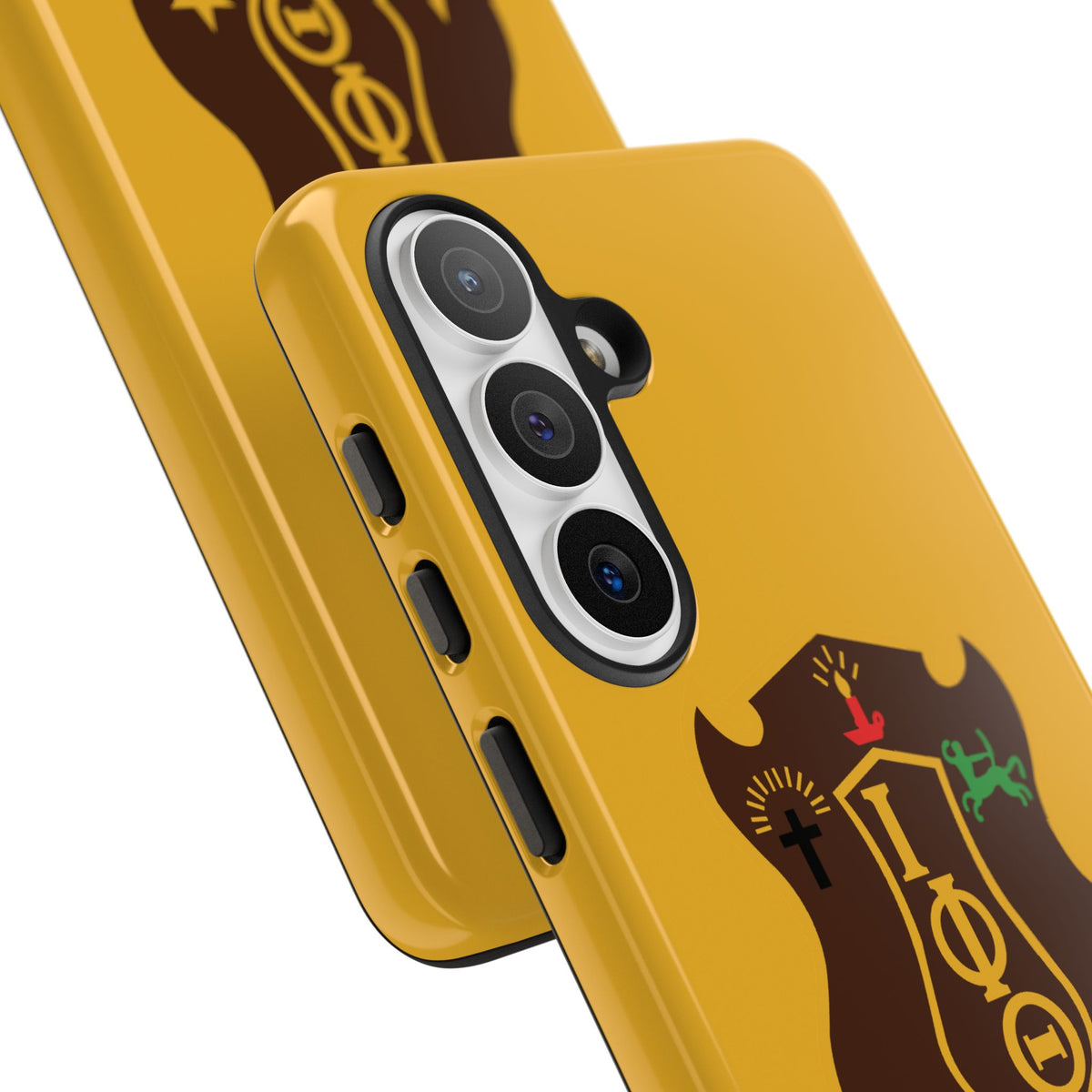 Iota Sorority Shield Phone Case — Greek Letter Tough Case (Yellow)