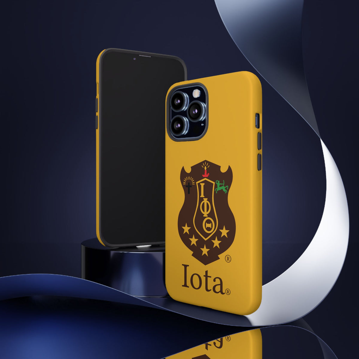 Iota Sorority Shield Phone Case — Greek Letter Tough Case (Yellow)