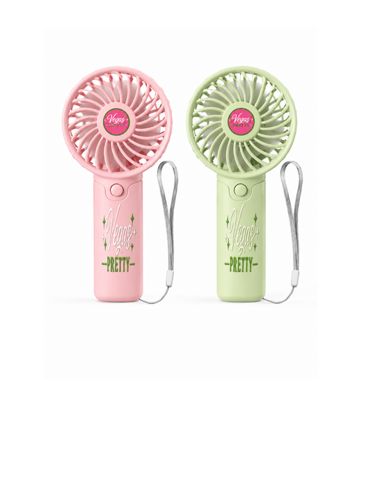 Vegas Pretty™ Mini Fan – Chic Portable Cooling Fan for Women | Vegas Trip Essential, Girls Weekend, Bachelorette & Conference Must-Have
