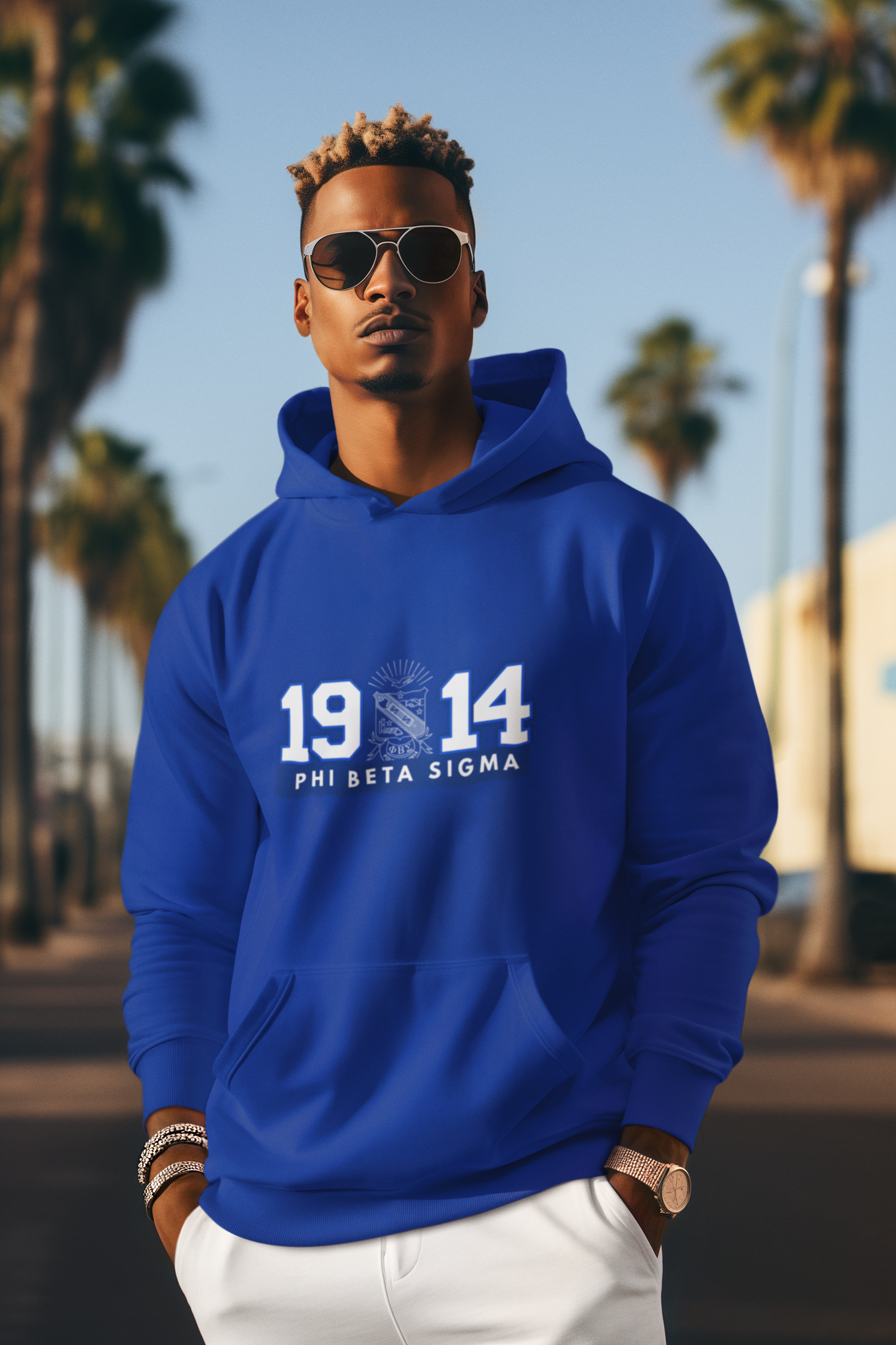Phi Beta Sigma 1914 Shield Hoodie – Royal Blue Fraternity Pullover Sweatshirt | Premium Greek Letter Apparel