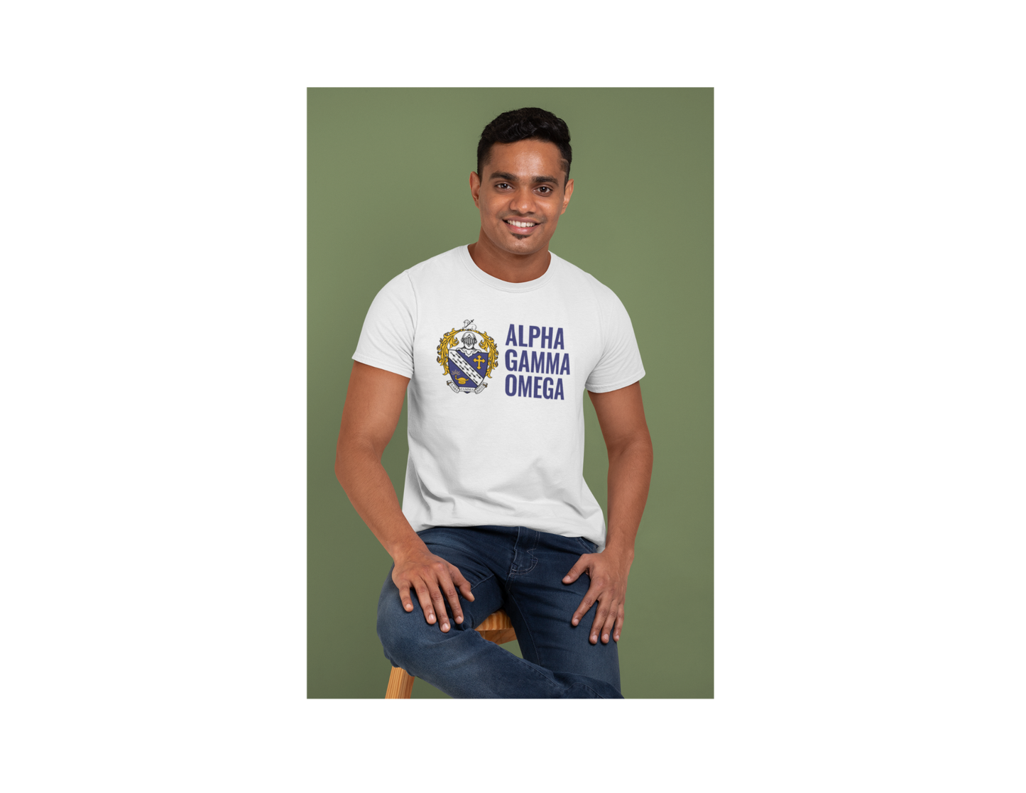 Alpha Gamma Omega Fraternity T-Shirt | Christian Fraternity Apparel | AGO Crest Shirt | Faith Based Greek Life Shirt | Alpha Gamma Omega Gift