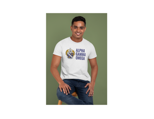 Alpha Gamma Omega Fraternity T-Shirt | Christian Fraternity Apparel | AGO Crest Shirt | Faith Based Greek Life Shirt | Alpha Gamma Omega Gift