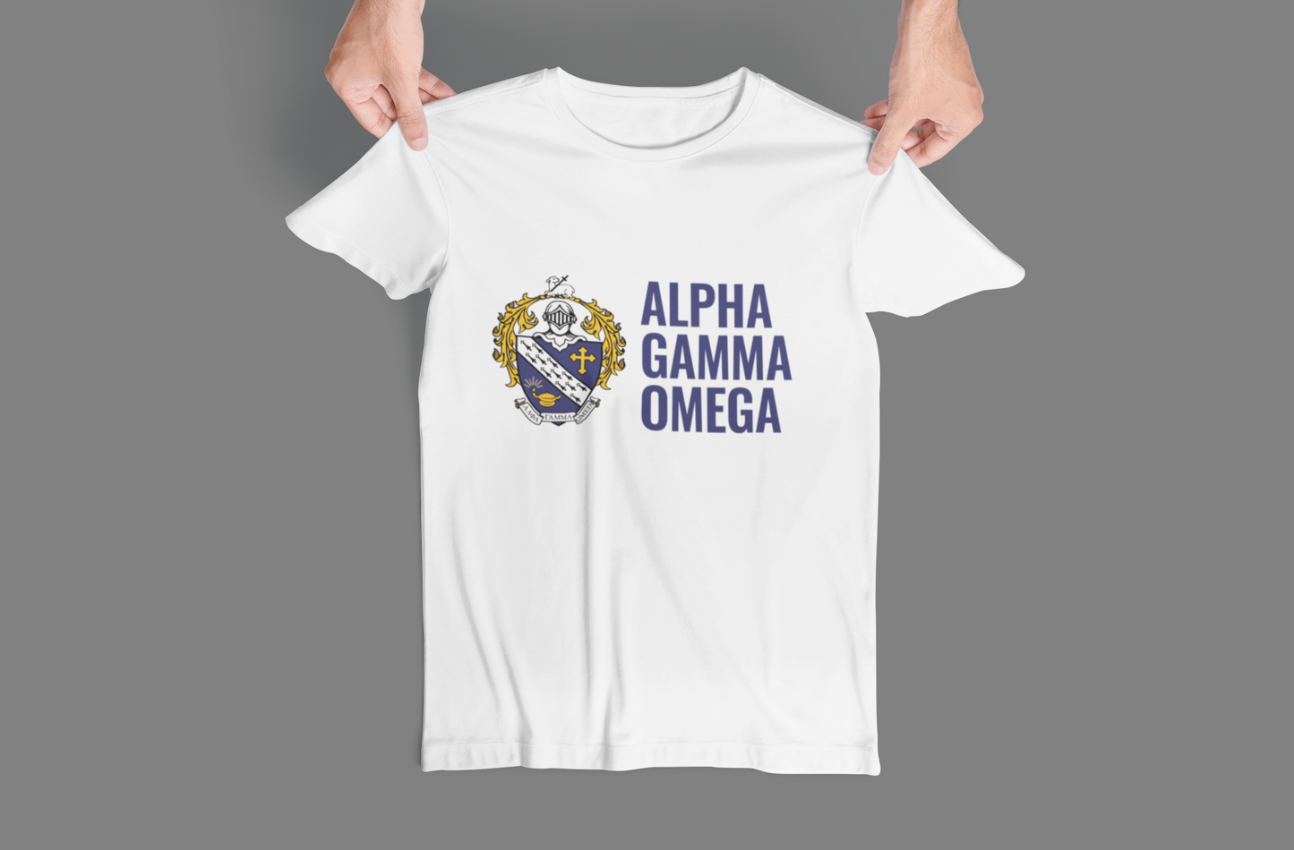 Alpha Gamma Omega Fraternity T-Shirt | Christian Fraternity Apparel | AGO Crest Shirt | Faith Based Greek Life Shirt | Alpha Gamma Omega Gift