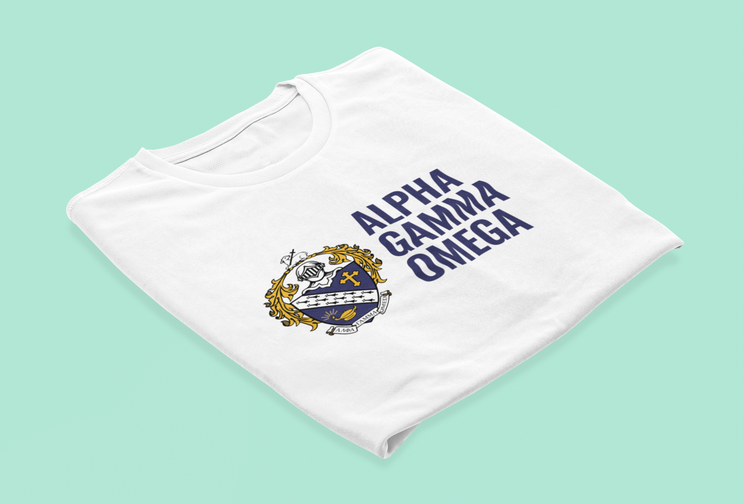 Alpha Gamma Omega Fraternity T-Shirt | Christian Fraternity Apparel | AGO Crest Shirt | Faith Based Greek Life Shirt | Alpha Gamma Omega Gift